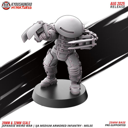 WWII Weird War IJA Japanese Medium Armoured Mele Infantry (5 models) Various Scales Historical Wargaming (US tariffs are pre-paid by us)