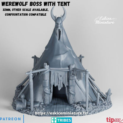 Fantasy Wargaming Werewolf Boss with Tent Various Scales (US tariffs are pre-paid by us)