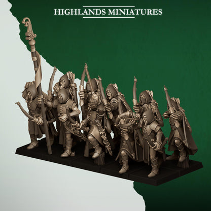 Fantasy Wargaming Feral Elves Archers Unit with Command Group 10 models Highland Miniatures Various Scales (US tariffs are pre-paid by us)