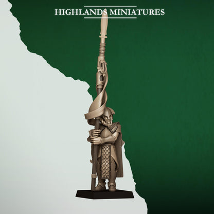 Fantasy Wargaming Feral Elves Spearmen Unit with Command Group 10 models Highland Miniatures Various Scales (US tariffs are pre-paid by us)