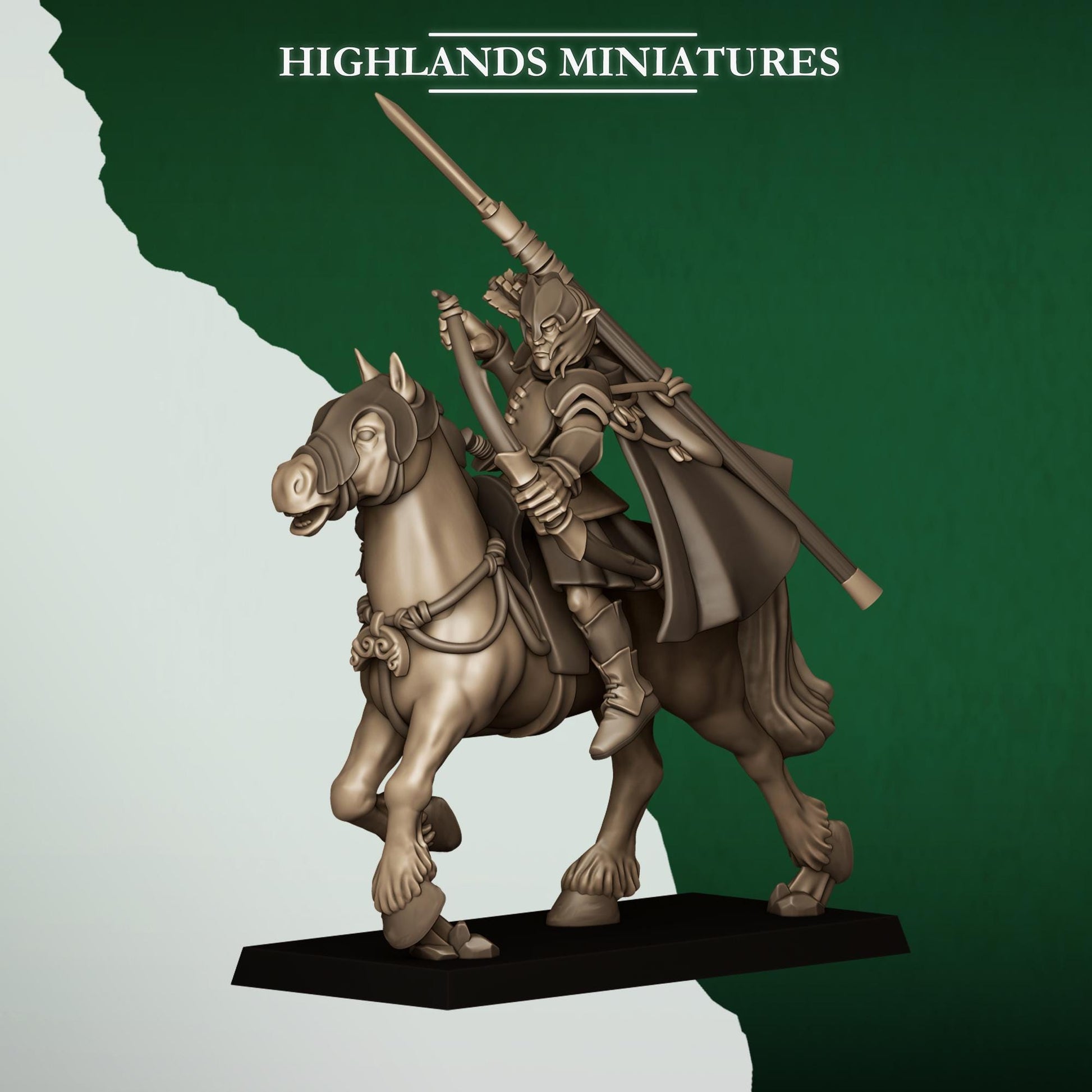 Fantasy Wargaming Mounted Feral Elves Archers with Command Group 8 models Highland Miniatures Various Scales (US tariffs are pre-paid by us)