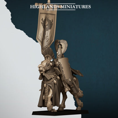 Aegean Elf Standard Bearer Mounted and Dismounted Highland Miniatures Hero Various Scales (US tariffs are pre-paid by us)