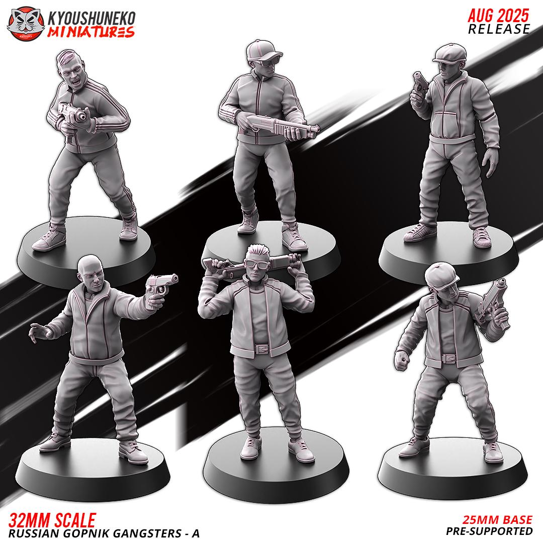 Modern Warfare Post Apocalyptic Russian Gopnik Gangsters Set (12 models) Various Scales Historical Wargaming (US tariffs are pre-paid by us)
