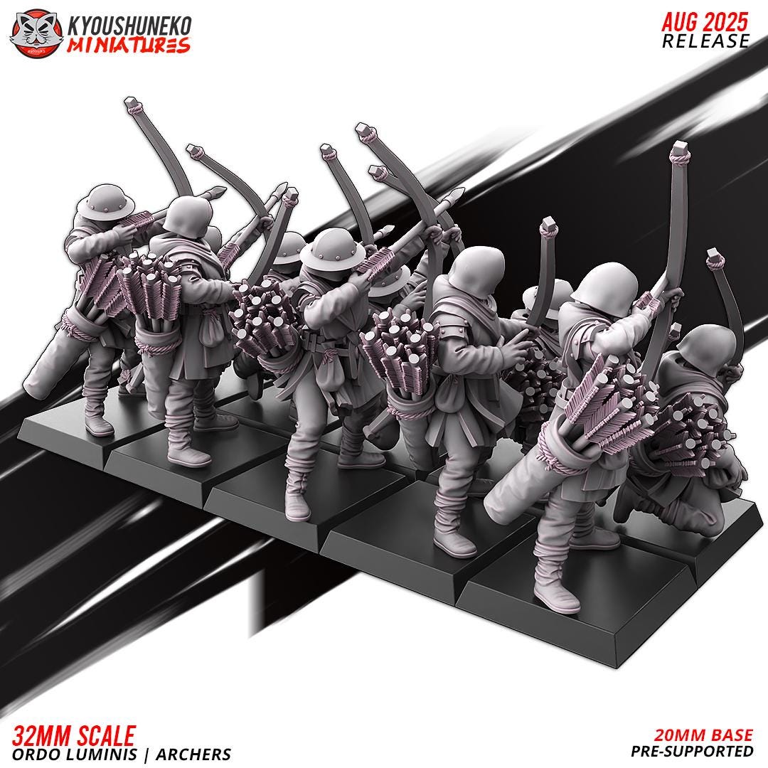 Ancient Chinese Cathay Ordo Luminis Archers Unit (10 models) Various Scales Historical Wargaming (US tariffs are pre-paid by us)