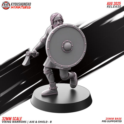 Medieval Viking Warriors with Axes and Shields Unit (10 Models) Various Scales Historical Wargaming (US tariffs are pre-paid by us)