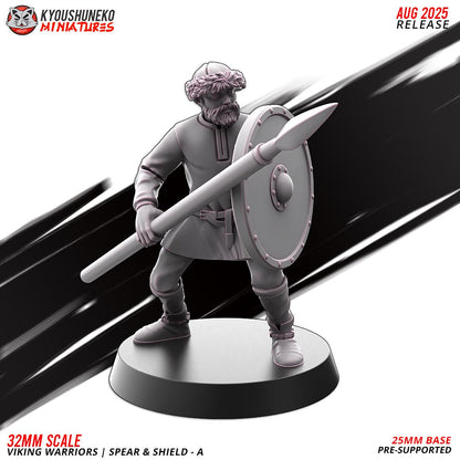 Medieval Viking Warriors with Spears and Shields Unit (10 Models) Various Scales Historical Wargaming (US tariffs are pre-paid by us)