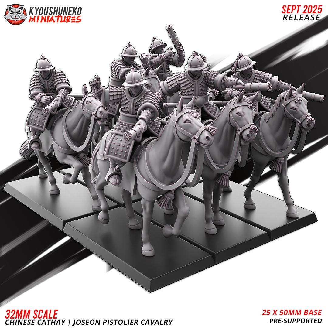 Ancient Chinese Cathay Joseon Pistolier Cavalry (10 models) Various Scales Historical Wargaming (US tariffs are pre-paid by us)