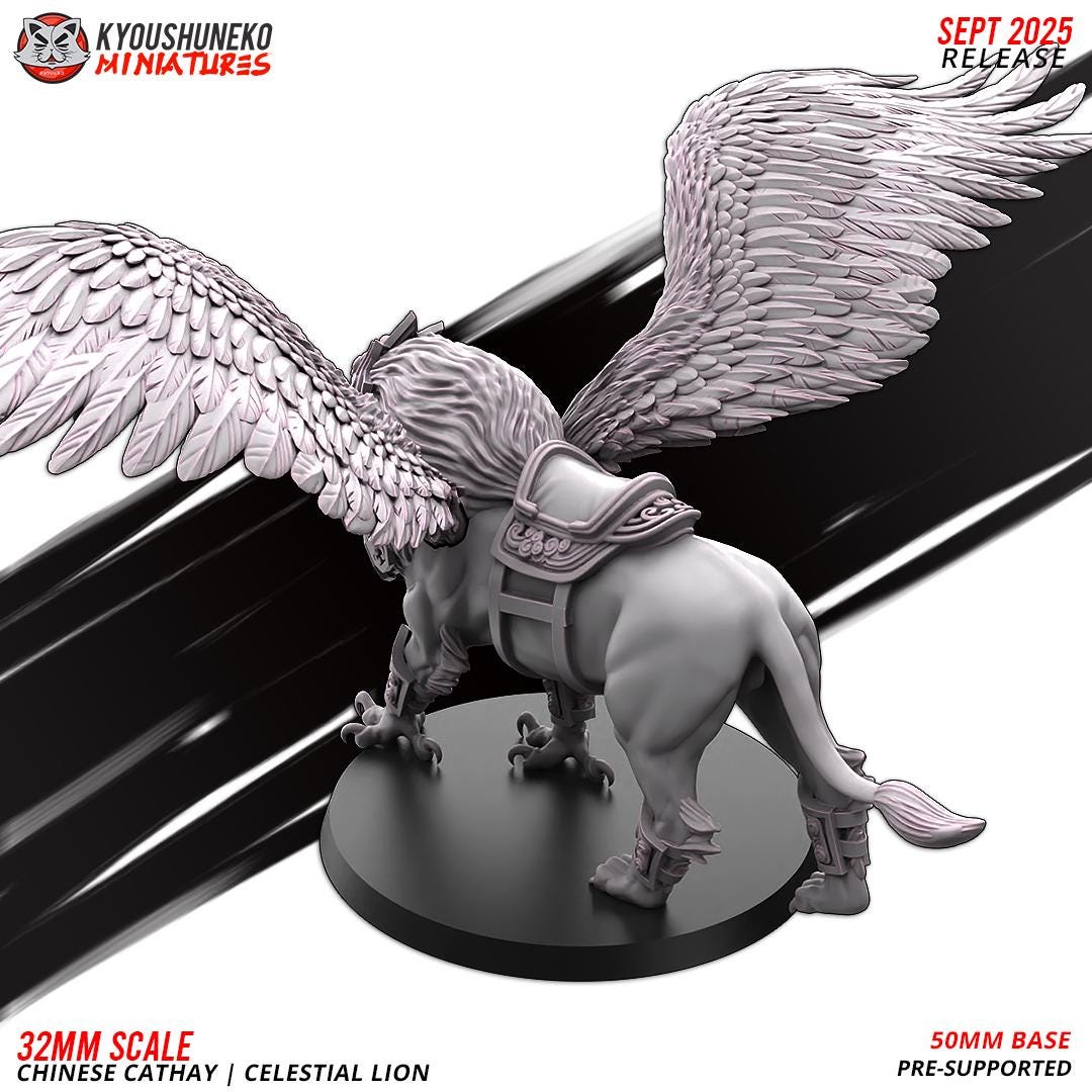 Ancient Chinese Cathay Celestial Lion Mount (1 model) Various Scales Historical Wargaming (US tariffs are pre-paid by us)
