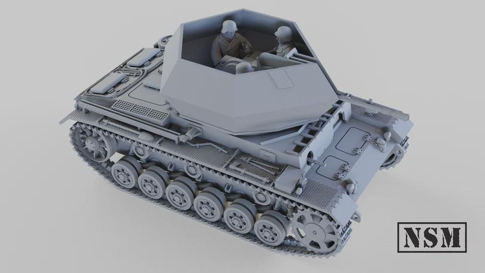 WWII German Flakpanzer III Tank with Crew Various Scales Historical Wargaming (US tariffs are pre-paid by us)