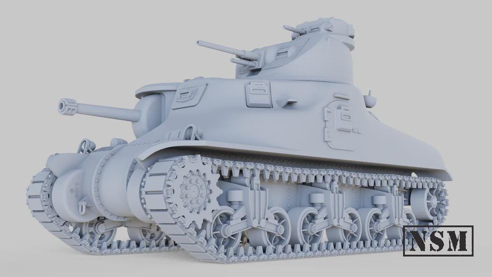 WWII US M3 and M3A1 M3A2 Lee Tank (1 model) Various Scales Historical Wargaming (US tariffs are pre-paid by us)