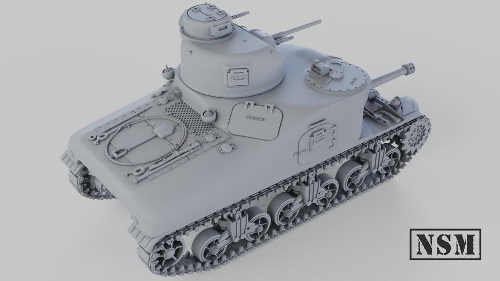 WWII US M3 and M3A1 M3A2 Lee Tank (1 model) Various Scales Historical Wargaming (US tariffs are pre-paid by us)