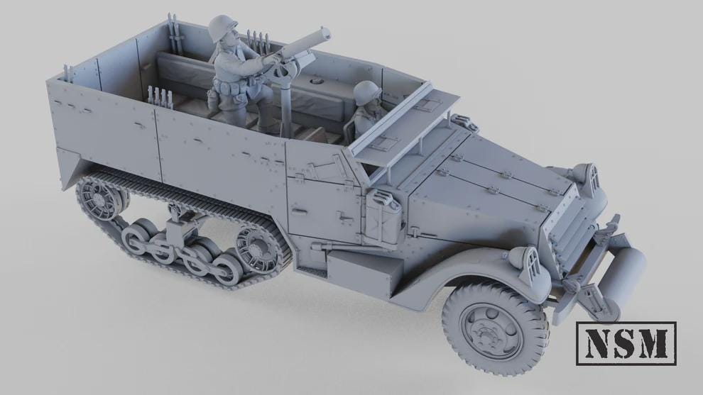 WWII US M3 Halftrack Various Scales Historical Wargaming (US tariffs are pre-paid by us)