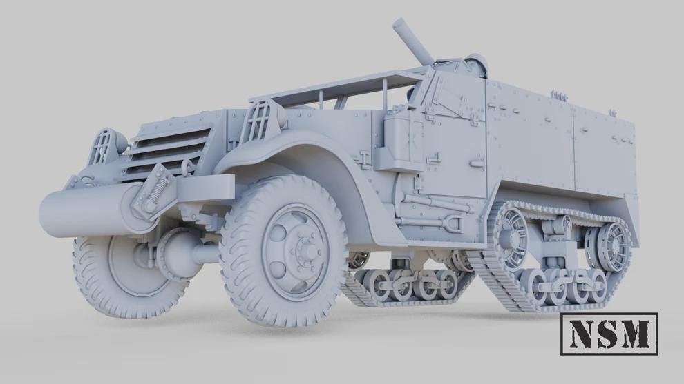 WWII US M3 Halftrack Various Scales Historical Wargaming (US tariffs are pre-paid by us)
