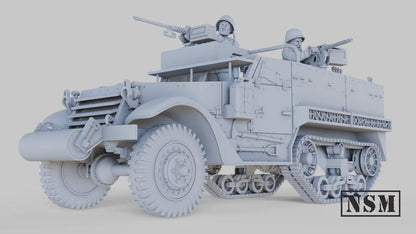 WWII US M3A1 Halftrack with Crew Various Scales Historical Wargaming (US tariffs are pre-paid by us)
