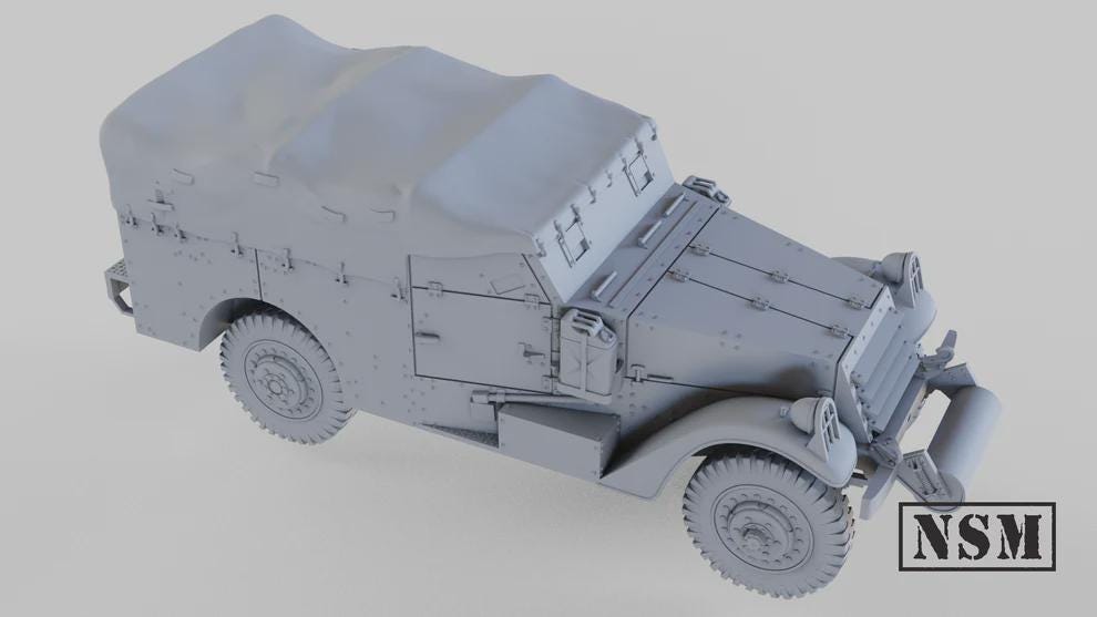 WWII British M3A1 Scout Car with Crew Various Scales Historical Wargaming (US tariffs are pre-paid by us)