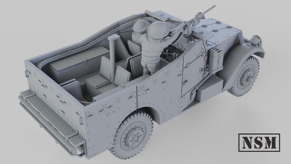 WWII British M3A1 Scout Car with Crew Various Scales Historical Wargaming (US tariffs are pre-paid by us)