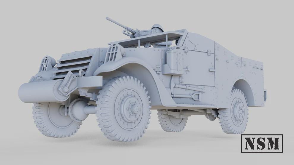 WWII Soviet M3A1 Scout Car with Crew Various Scales Historical Wargaming (US tariffs are pre-paid by us)