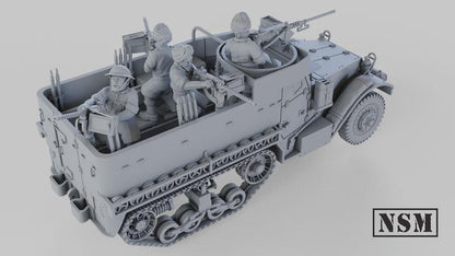 WWII British 8th Army M5A1 Halftrack with Crew (Sikh Option) Various Scales Historical Wargaming (US tariffs are pre-paid by us)