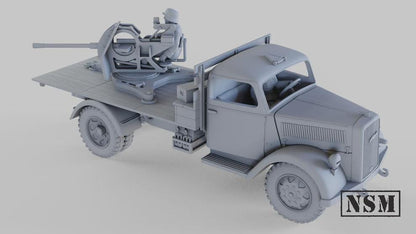 WWII German Opel Blitz with 2cm Flak 38 (1 model) Various Scales Historical Wargaming (US tariffs are pre-paid by us)