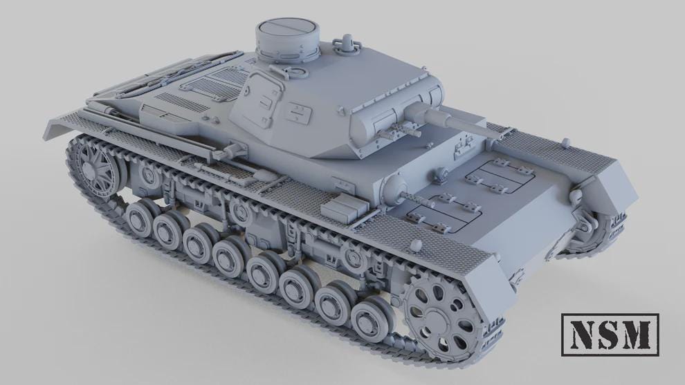 WWII German Panzer III Ausf B Various Scales Historical Wargaming (US tariffs are pre-paid by us)