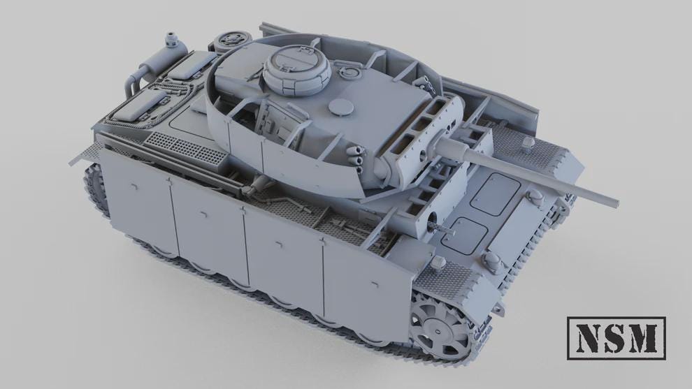 WWII German Panzer III Ausf M Various Scales Historical Wargaming (US tariffs are pre-paid by us)