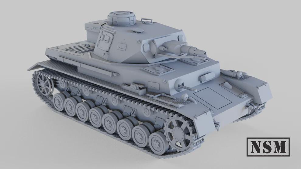 WWII German Panzer IV Ausf F Various Scales Historical Wargaming (US tariffs are pre-paid by us)