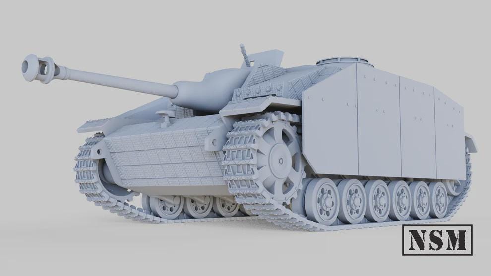 WWII German Stug III Ausf G Waffle Pattern Zimmerit Assault Gun Various Scales Historical Wargaming (US tariffs are pre-paid by us)