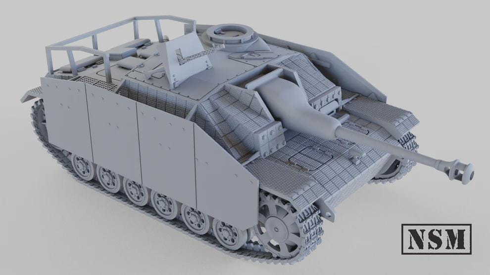 WWII German Stug III Ausf G Waffle Pattern Zimmerit Assault Gun Various Scales Historical Wargaming (US tariffs are pre-paid by us)