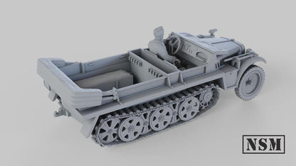 WWII German Sd.Kfz 10 Halftrack with Driver (1 model) Various Scales Historical Wargaming (US tariffs are pre-paid by us)