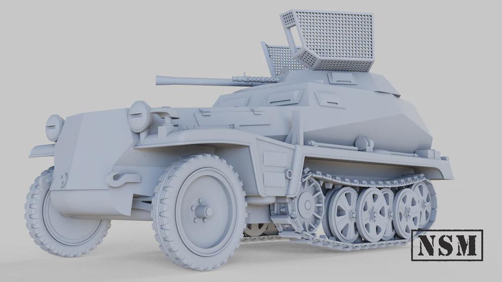 WWII German Sd.Kfz 250/9 with Crew (1 model) Various Scales Historical Wargaming (US tariffs are pre-paid by us)