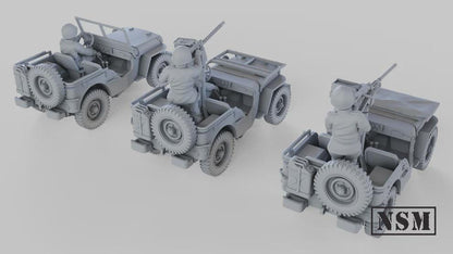 WWII Soviet Willys Jeep Set with Crew (1 model) Various Scales Historical Wargaming (US tariffs are pre-paid by us)