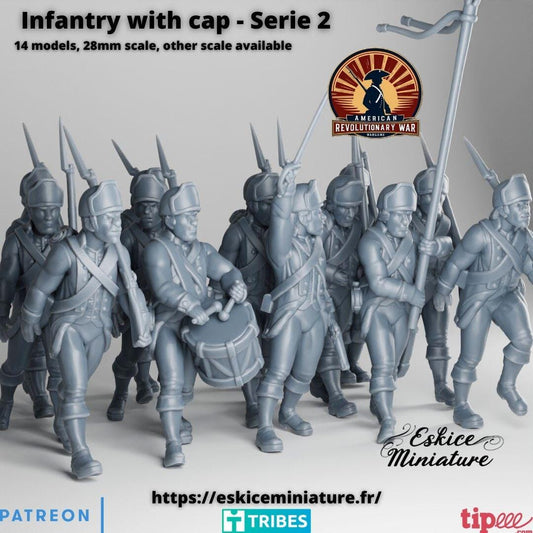 American Revolutionary War Line Infantry Unit 3 (14 models) Various Scales Historical Wargaming (US tariffs are pre-paid by us)