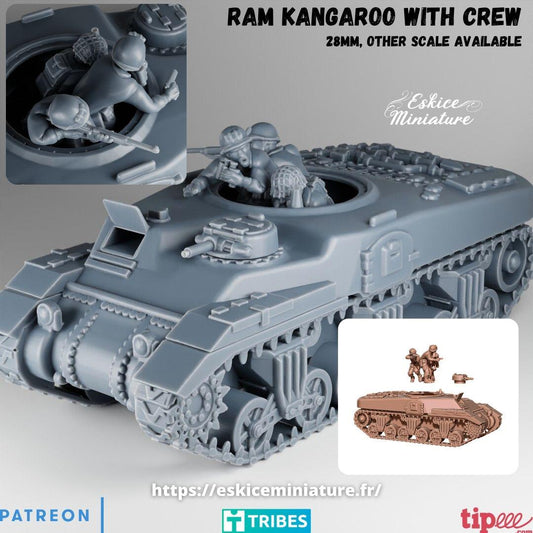 WWII Canadian RAM Kangaroo with Crew Various Scales Historical Wargaming (US tariffs are pre-paid by us)