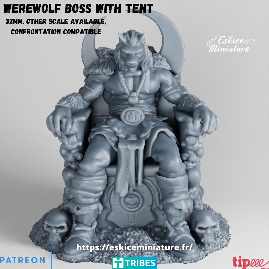 Fantasy Wargaming Werewolf Boss with Tent Various Scales (US tariffs are pre-paid by us)