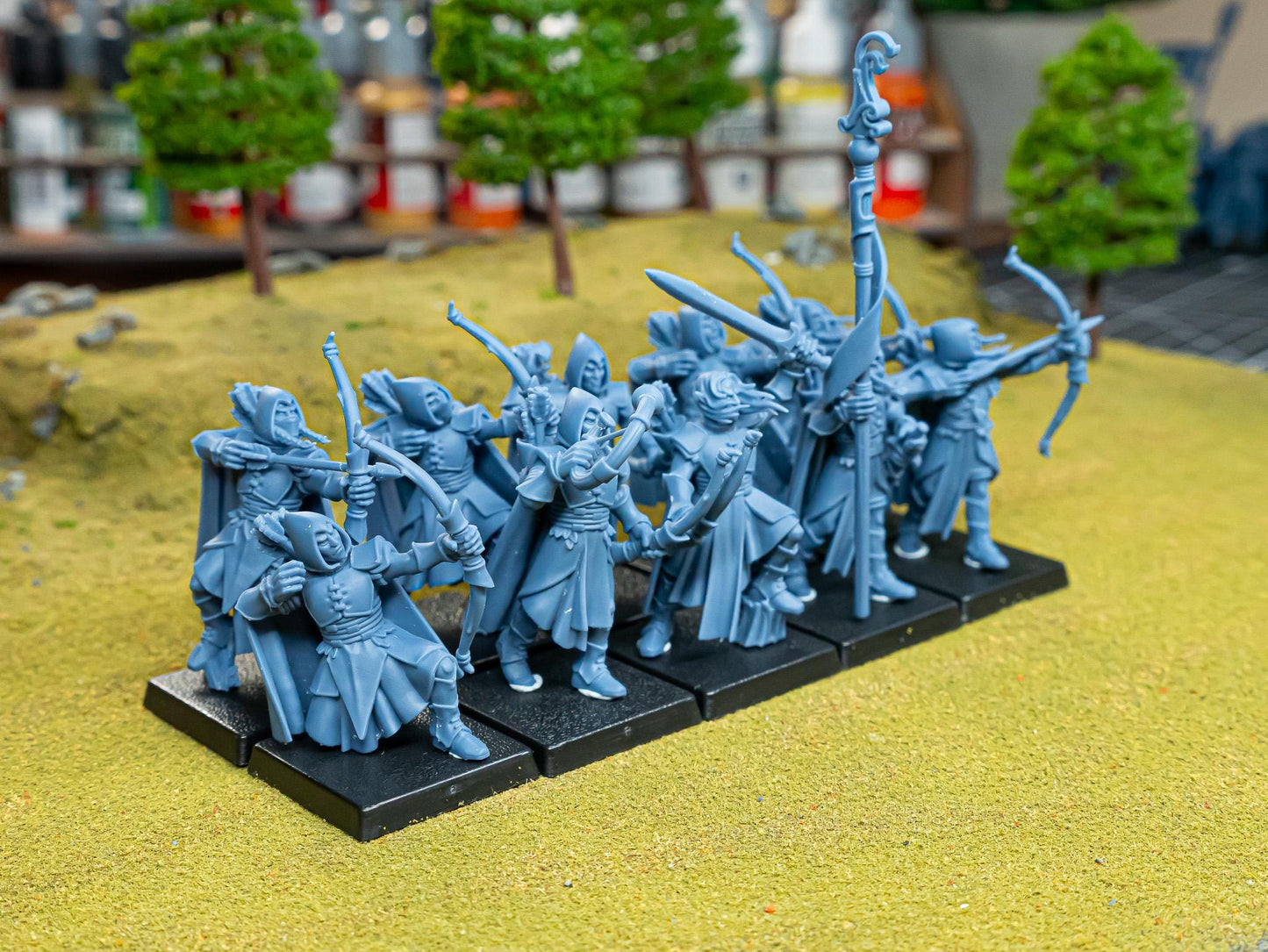 Fantasy Wargaming Feral Elves Archers Unit with Command Group 10 models Highland Miniatures Various Scales (US tariffs are pre-paid by us)