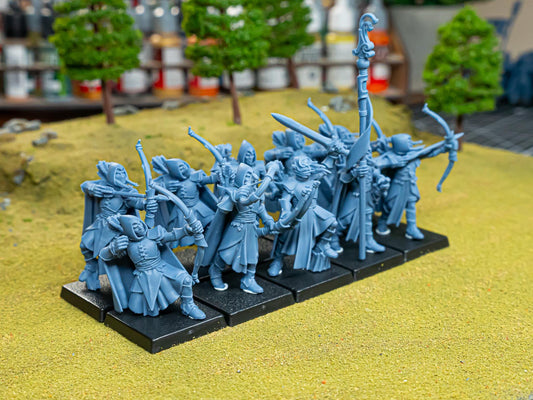 Fantasy Wargaming Feral Elves Archers Unit with Command Group 10 models Highland Miniatures Various Scales (US tariffs are pre-paid by us)