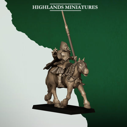 Fantasy Wargaming Mounted Feral Elves Archers with Command Group 8 models Highland Miniatures Various Scales (US tariffs are pre-paid by us)