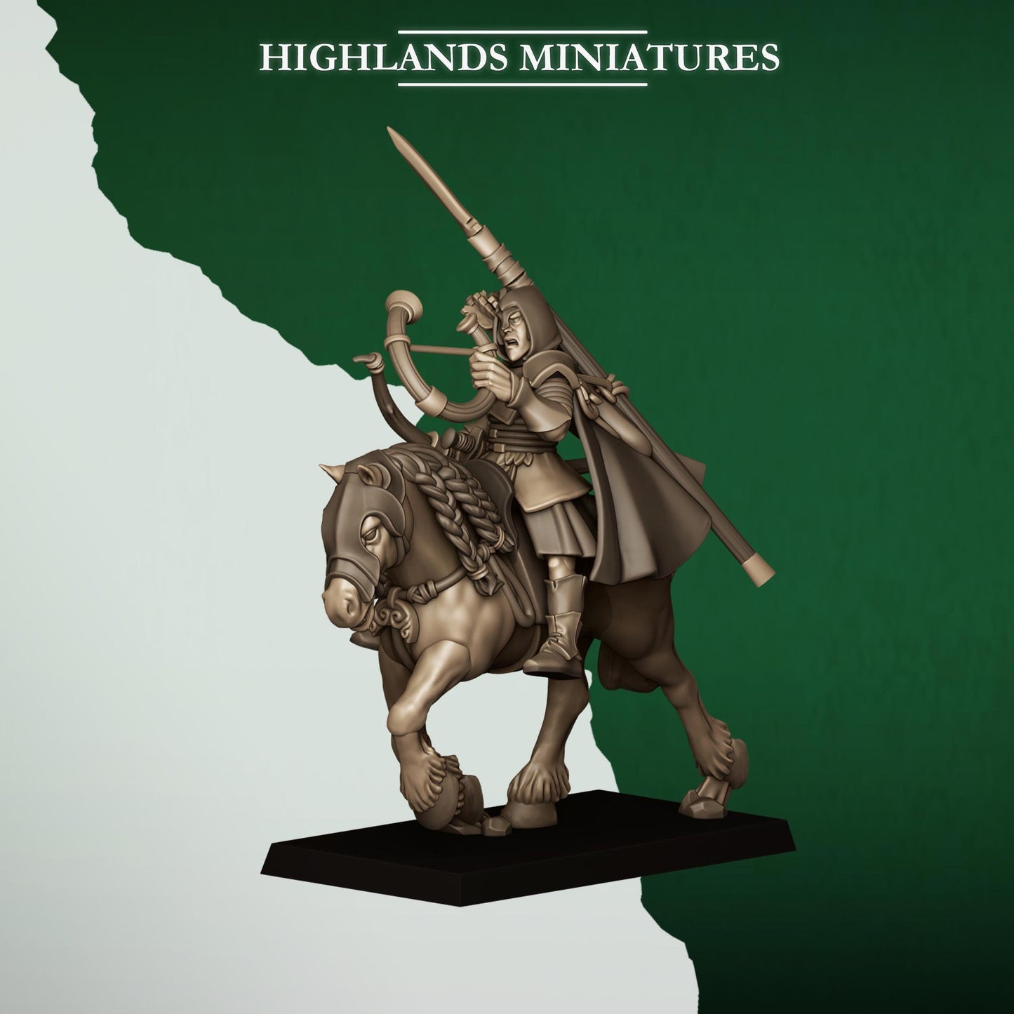 Fantasy Wargaming Mounted Feral Elves Archers with Command Group 8 models Highland Miniatures Various Scales (US tariffs are pre-paid by us)