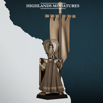 Aegean Elf Standard Bearer Mounted and Dismounted Highland Miniatures Hero Various Scales (US tariffs are pre-paid by us)
