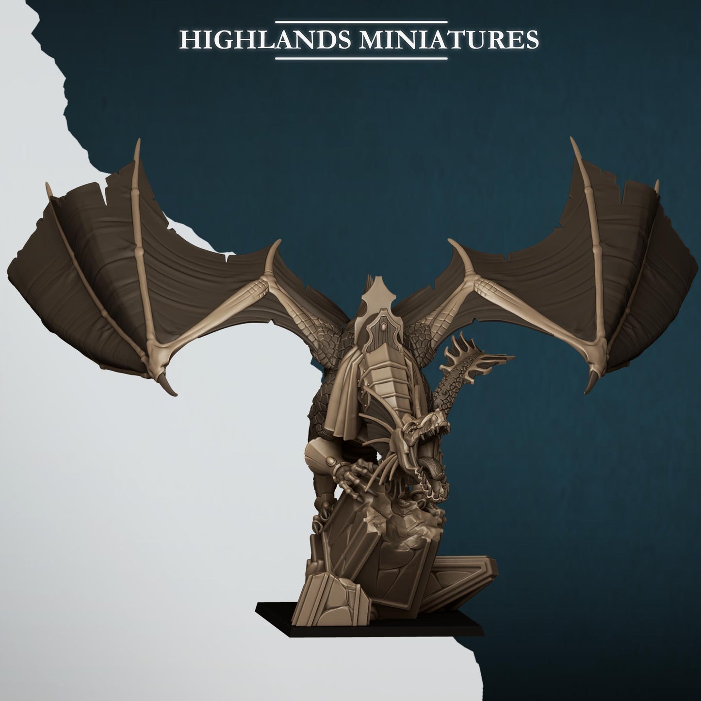 Fantasy Wargaming Aegean Elves Dragon with Scenic Base and 2 Riders Highland Miniatures Hero Various Scales