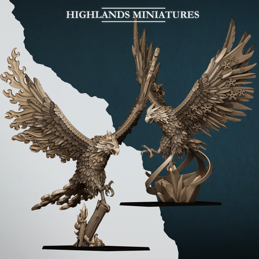 Fantasy Wargaming Aegean Elves Fenix Fire and Ice with Lord Highland Miniatures Hero Various Scales