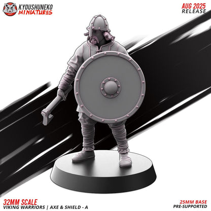 Medieval Viking Warriors with Axes and Shields Unit (10 Models) Various Scales Historical Wargaming (US tariffs are pre-paid by us)