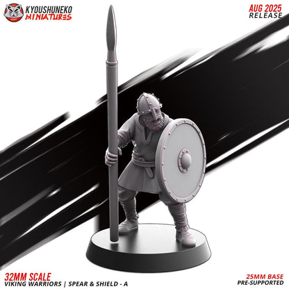 Medieval Viking Warriors with Spears and Shields Unit (10 Models) Various Scales Historical Wargaming (US tariffs are pre-paid by us)
