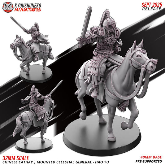 Ancient Chinese Cathay Mounted Celestial General Hao Yu (1 model) Various Scales Historical Wargaming (US tariffs are pre-paid by us)
