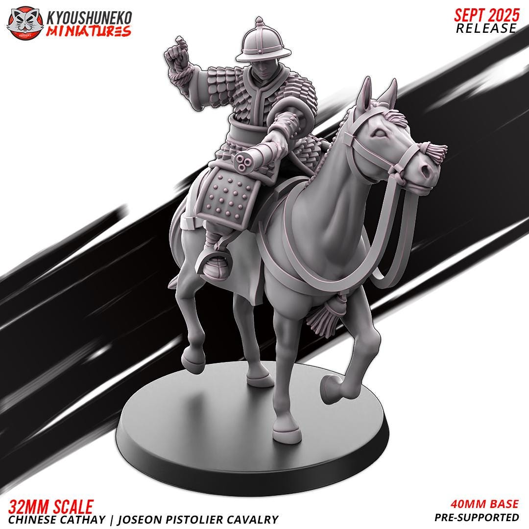 Ancient Chinese Cathay Joseon Pistolier Cavalry (10 models) Various Scales Historical Wargaming (US tariffs are pre-paid by us)