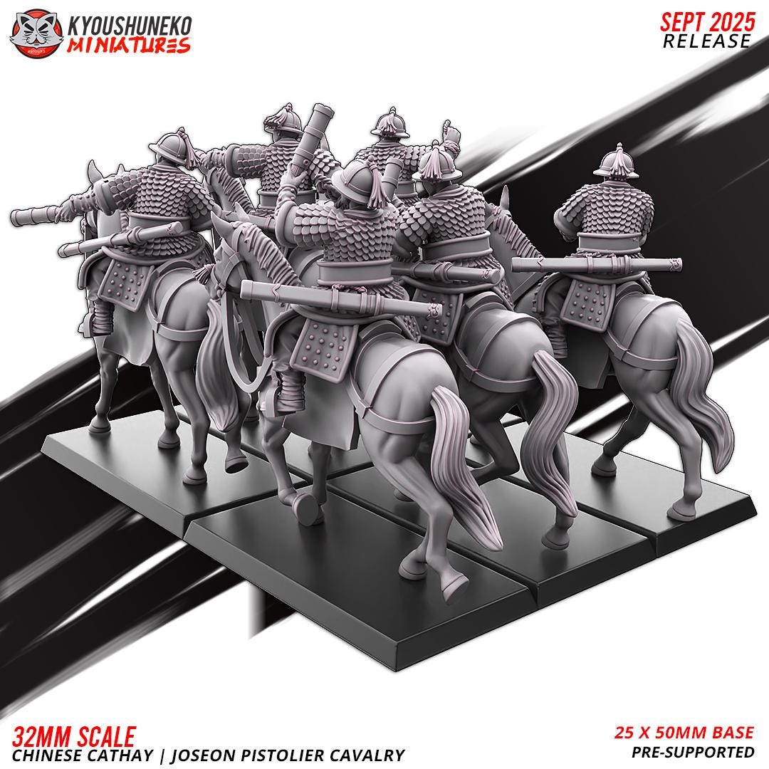 Ancient Chinese Cathay Joseon Pistolier Cavalry (10 models) Various Scales Historical Wargaming (US tariffs are pre-paid by us)