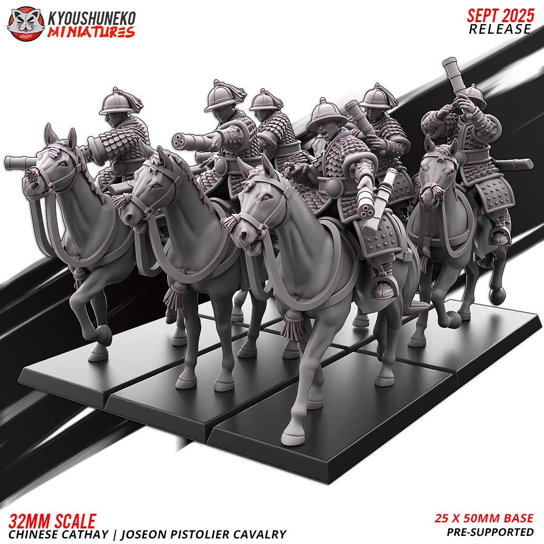 Ancient Chinese Cathay Joseon Pistolier Cavalry (10 models) Various Scales Historical Wargaming (US tariffs are pre-paid by us)