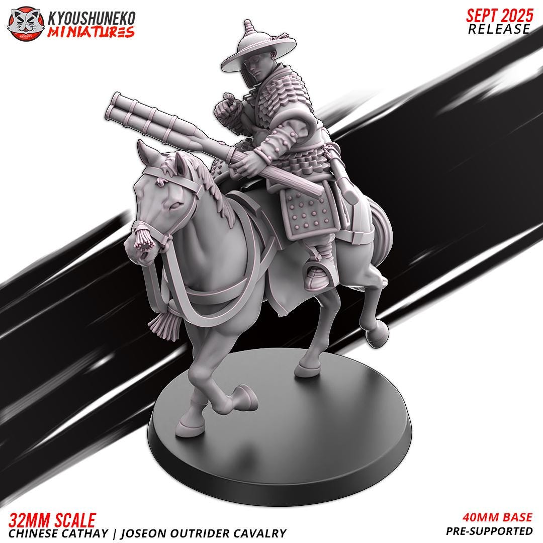 Ancient Chinese Cathay Joseon Outrider Cavalry (10 models) Various Scales Historical Wargaming (US tariffs are pre-paid by us)