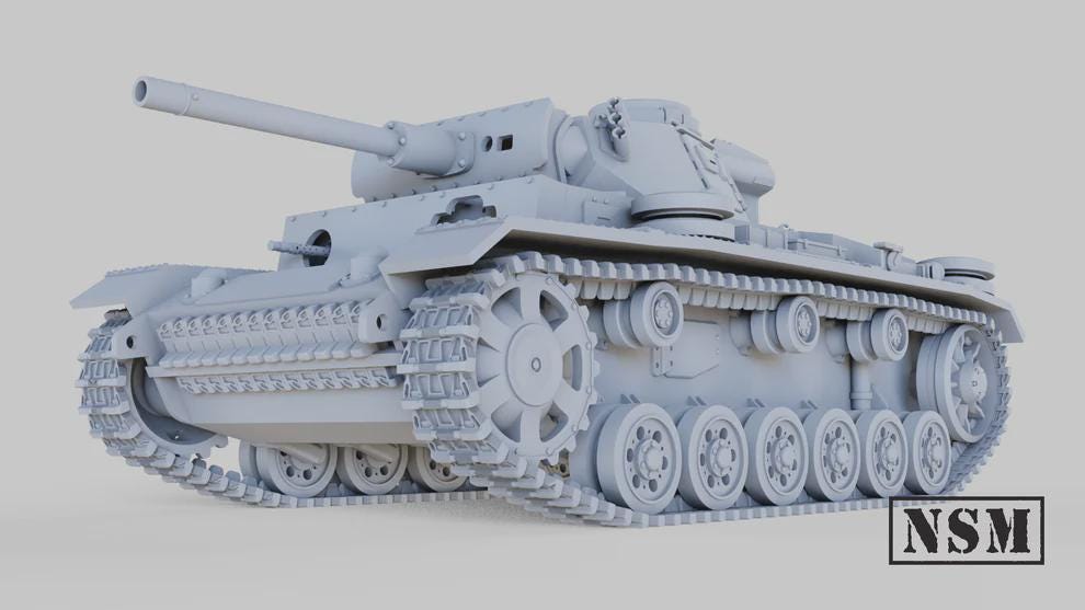 WWII German Flammpanzer III Ausf M Tank Various Scales Historical Wargaming (US tariffs are pre-paid by us)