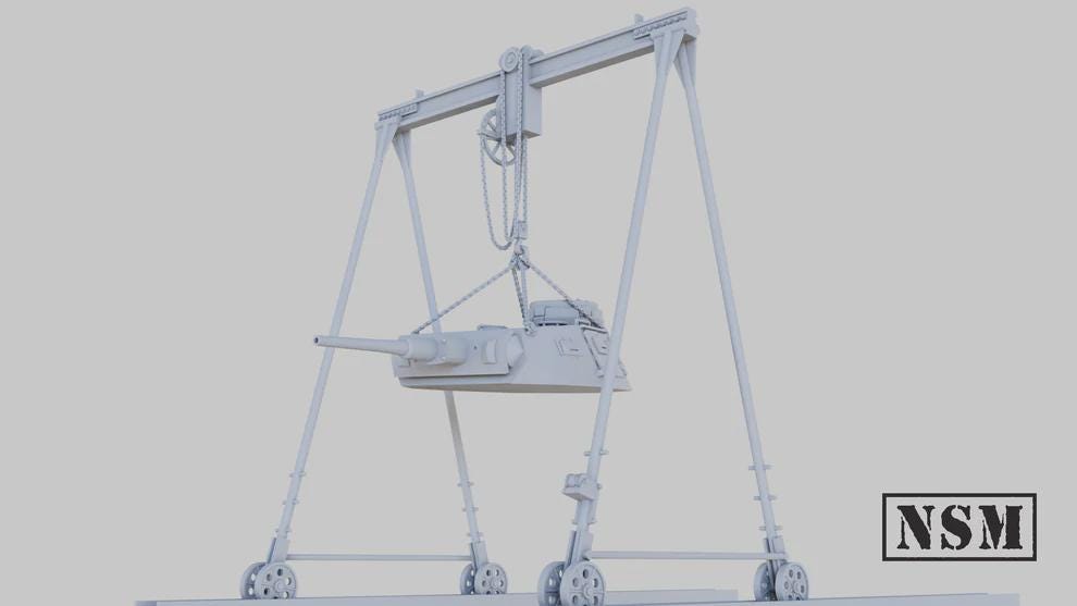 WWII German Tank Crane Various Scales Historical Wargaming (US tariffs are pre-paid by us)